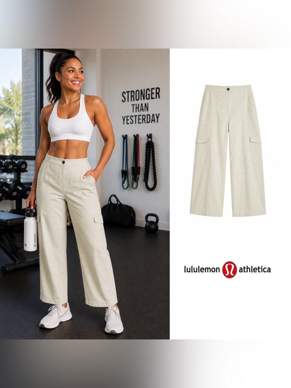 NEW Lululemon athletica Wide-Leg Cargo Pants — Cream